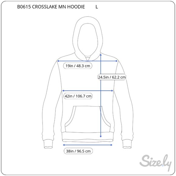 Cross Lake Minnesota Red Fleece Hoodie Sweatshirt Large Kangaroo Pocket - Picture 6 of 6